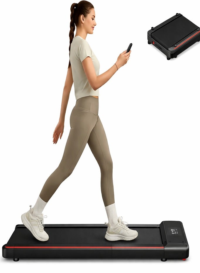 LIVVY Portable Foldable Treadmill, Walking Pad Under Desk Treadmill, Foldable Portable Electric Treadmill 0–6km/h with LED Display & Remote Control, 120kg Capacity Slim Motorized Running Machine for Home & Office Use - Image 1